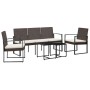 Set comedor de jardín 5 pzas y cojines PP aspecto ratán marrón | Foro24.es | Tu tienda online para hogar, jardín y más Foro24.es