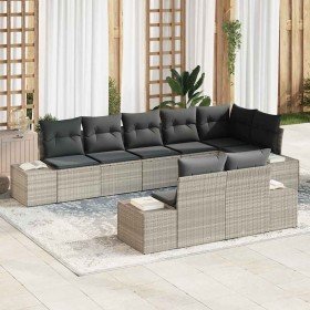Conjunto de sofá de jardín 8 pcs Gris claro 319 x 154 x 85 cm Conjunto de sofá de jardín 8 pcs Gris claro 319 x 154 x 85 cm