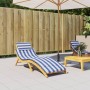 Blue and white striped Oxford fabric lounger cushion by vidaXL, Cushions for chairs and sofas - Ref: Foro24-361355, Price: 41...
