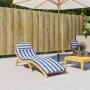 Blue and white striped Oxford fabric lounger cushion by vidaXL, Cushions for chairs and sofas - Ref: Foro24-361355, Price: 40...