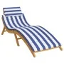 Blue and white striped Oxford fabric lounger cushion by vidaXL, Cushions for chairs and sofas - Ref: Foro24-361355, Price: 40...
