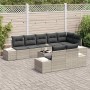 Conjunto de sofá de jardín 9 pcs Gris claro 319 x 154 x 85 cm