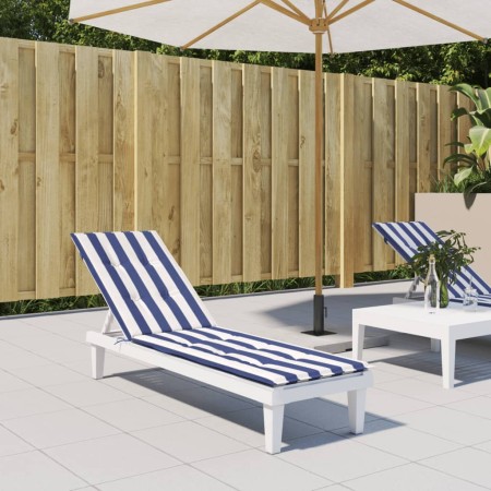Blau-weiß gestreiftes Oxford-Stoff-Liegekissen von vidaXL, Kissen für Stühle und Sofas - Ref: Foro24-361377, Preis: 39,34 €, ...