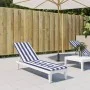 Blue and white striped Oxford fabric lounger cushion by vidaXL, Cushions for chairs and sofas - Ref: Foro24-361377, Price: 38...