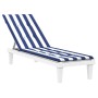 Blau-weiß gestreiftes Oxford-Stoff-Liegekissen von vidaXL, Kissen für Stühle und Sofas - Ref: Foro24-361377, Preis: 39,34 €, ...