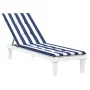 Blue and white striped Oxford fabric lounger cushion by vidaXL, Cushions for chairs and sofas - Ref: Foro24-361377, Price: 38...