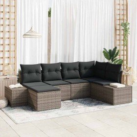 Conjunto de sofá de jardín 6 pcs Gris 264 x 154 x 85 cm
