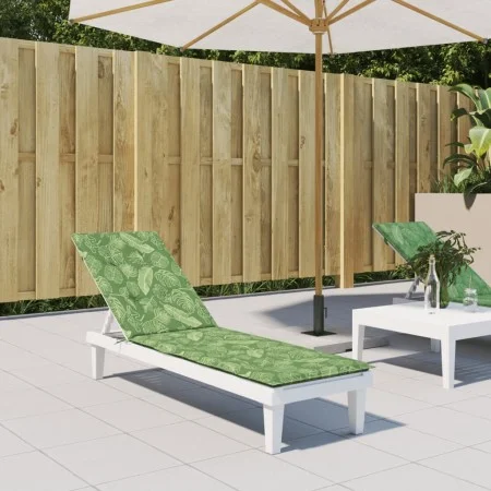 Oxford fabric sun lounger cushion with leaf print by vidaXL, Cushions for chairs and sofas - Ref: Foro24-361381, Price: 37,69...