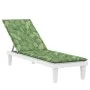 Oxford fabric sun lounger cushion with leaf print by vidaXL, Cushions for chairs and sofas - Ref: Foro24-361381, Price: 37,69...