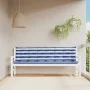 Garden bench cushions 2 pcs blue white striped fabric 200x50x7 cm by vidaXL, Cushions for chairs and sofas - Ref: Foro24-3617...
