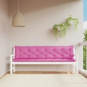 Garden bench cushions 2 units pink fabric 200x50x7 cm by vidaXL, Cushions for chairs and sofas - Ref: Foro24-361752, Price: 5...