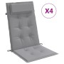 Stuhlkissen mit hoher Rückenlehne, 4 Stück, grauer Oxford-Stoff von vidaXL, Kissen für Stühle und Sofas - Ref: Foro24-361878,...