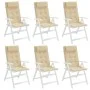 Cojines de silla con respaldo alto 6 uds tela Oxford beige by vidaXL, Cushions for chairs and sofas - Ref: Foro24-361885, Pri...