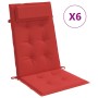 Cojines de silla con respaldo alto 6 uds tela Oxford rojo