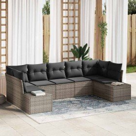 Conjunto de sofá de jardín 7 pcs Gris 289 x 154 x 85 cm
