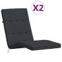 Cojines para tumbona 2 uds tela Oxford negro de vidaXL, Cojines para sillas y sofás - Ref: Foro24-361991, Precio: 63,59 €