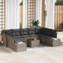 Conjunto de sofá de jardín 10 pcs Gris 289 x 209 x 85 cm