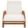 Lounger with white textilene cushion and solid poplar wood by vidaXL, Loungers - Ref: Foro24-363469, Price: 165,70 €, Discoun...