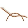 Lounger with white textilene cushion and solid poplar wood by vidaXL, Loungers - Ref: Foro24-363469, Price: 165,70 €, Discoun...