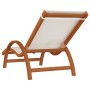 Liege mit weißem Textilene-Kissen und massivem Pappelholz von vidaXL, Liegen - Ref: Foro24-363469, Preis: 168,81 €, Rabatt: %