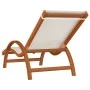 Lounger with white textilene cushion and solid poplar wood by vidaXL, Loungers - Ref: Foro24-363469, Price: 165,70 €, Discoun...