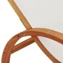 Lounger with white textilene cushion and solid poplar wood by vidaXL, Loungers - Ref: Foro24-363469, Price: 165,70 €, Discoun...