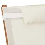 Lounger with white textilene cushion and solid poplar wood by vidaXL, Loungers - Ref: Foro24-363469, Price: 165,70 €, Discoun...