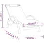 Lounger with white textilene cushion and solid poplar wood by vidaXL, Loungers - Ref: Foro24-363469, Price: 168,81 €, Discoun...