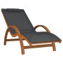 Lounger with gray textilene cushion and solid poplar wood by vidaXL, Loungers - Ref: Foro24-363470, Price: 169,62 €, Discount: %