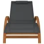 Lounger with gray textilene cushion and solid poplar wood by vidaXL, Loungers - Ref: Foro24-363470, Price: 166,47 €, Discount: %
