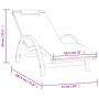 Lounger with gray textilene cushion and solid poplar wood by vidaXL, Loungers - Ref: Foro24-363470, Price: 169,62 €, Discount: %