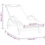 Lounger with gray textilene cushion and solid poplar wood by vidaXL, Loungers - Ref: Foro24-363470, Price: 166,47 €, Discount: %