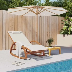 Rocking chair in white textilene and solid poplar wood by vidaXL, Loungers - Ref: Foro24-363471, Price: 176,13 €, Discount: %