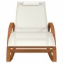 Mecedora de textileno blanco y madera maciza de álamo de vidaXL, Tumbonas - Ref: Foro24-363471, Precio: 204,79 €, Descuento: %