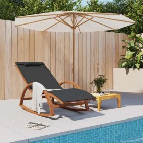 Rocking chair made of gray textilene and solid poplar wood. by vidaXL, Loungers - Ref: Foro24-363472, Price: 138,86 €, Discou...