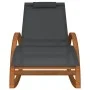 Rocking chair made of gray textilene and solid poplar wood. by vidaXL, Loungers - Ref: Foro24-363472, Price: 138,86 €, Discou...