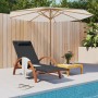 Lounger with gray textilene cushion and solid poplar wood by vidaXL, Loungers - Ref: Foro24-363473, Price: 151,60 €, Discount: %
