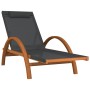 Lounger with gray textilene cushion and solid poplar wood by vidaXL, Loungers - Ref: Foro24-363473, Price: 151,60 €, Discount: %