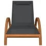 Lounger with gray textilene cushion and solid poplar wood by vidaXL, Loungers - Ref: Foro24-363473, Price: 182,93 €, Discount: %