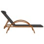 Lounger with gray textilene cushion and solid poplar wood by vidaXL, Loungers - Ref: Foro24-363473, Price: 151,60 €, Discount: %