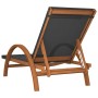 Lounger with gray textilene cushion and solid poplar wood by vidaXL, Loungers - Ref: Foro24-363473, Price: 151,60 €, Discount: %