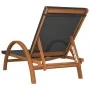 Lounger with gray textilene cushion and solid poplar wood by vidaXL, Loungers - Ref: Foro24-363473, Price: 182,93 €, Discount: %