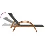 Lounger with gray textilene cushion and solid poplar wood by vidaXL, Loungers - Ref: Foro24-363473, Price: 182,93 €, Discount: %