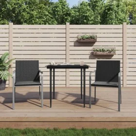 Garden chairs and cushions 2 pcs black synthetic rattan 56x59x84 cm by vidaXL, Garden chairs - Ref: Foro24-364094, Price: 105...