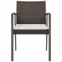Sillas jardín cojines 2 uds ratán sintético marrón 56,5x57x83cm de vidaXL, Sillas de jardín - Ref: Foro24-364095, Precio: 131...
