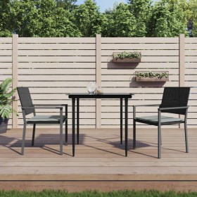 Garden chairs with 2 black synthetic rattan cushions, 54x62.5x89 cm by vidaXL, Garden chairs - Ref: Foro24-364097, Price: 93,...