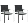 Sillas jardín cojines 2 uds ratán sintético negro 54x62,5x89 cm de vidaXL, Sillas de jardín - Ref: Foro24-364097, Precio: 92,...