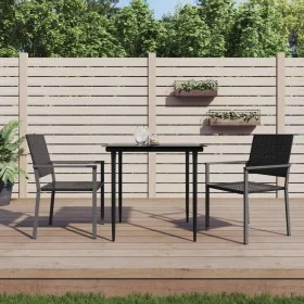 Gartenstühle 2 Stück schwarzes synthetisches Rattan 54x62,5x89 cm von vidaXL, Gartenstühle - Ref: Foro24-364098, Preis: 78,60...