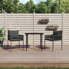 Garden chairs and cushions 2 pcs black synthetic rattan 54x61x83 cm by vidaXL, Garden chairs - Ref: Foro24-364101, Price: 162...