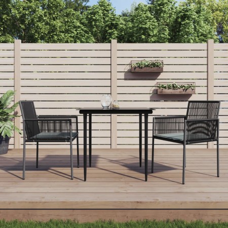 Gartenstühle mit Kissen 2 Stück schwarzes PE-Rattan 54x60,5x83,5cm von vidaXL, Gartenstühle - Ref: Foro24-364102, Preis: 137,...